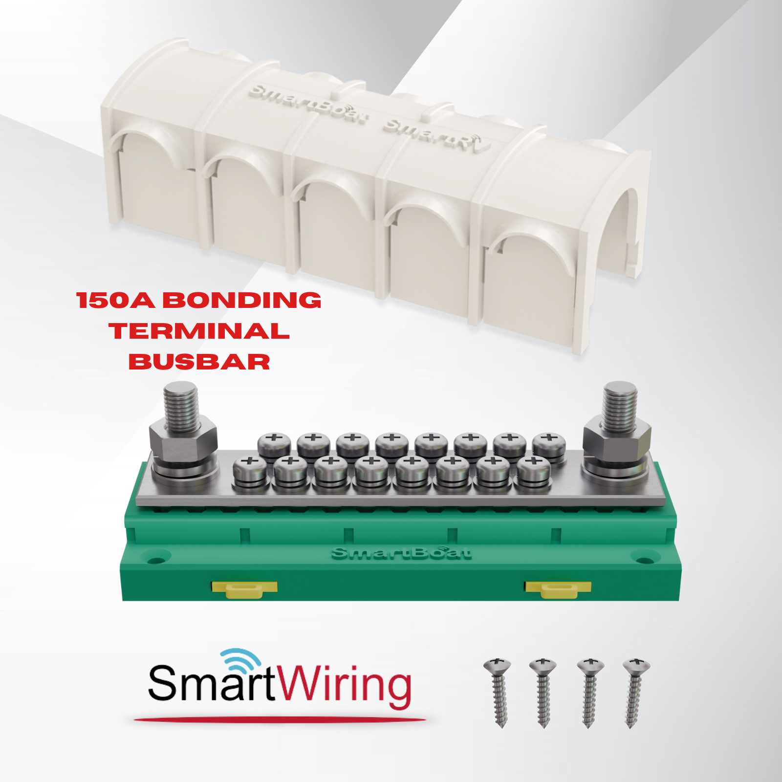 Ground Power Distribution Busbar 150A 120mm Screws with Cover