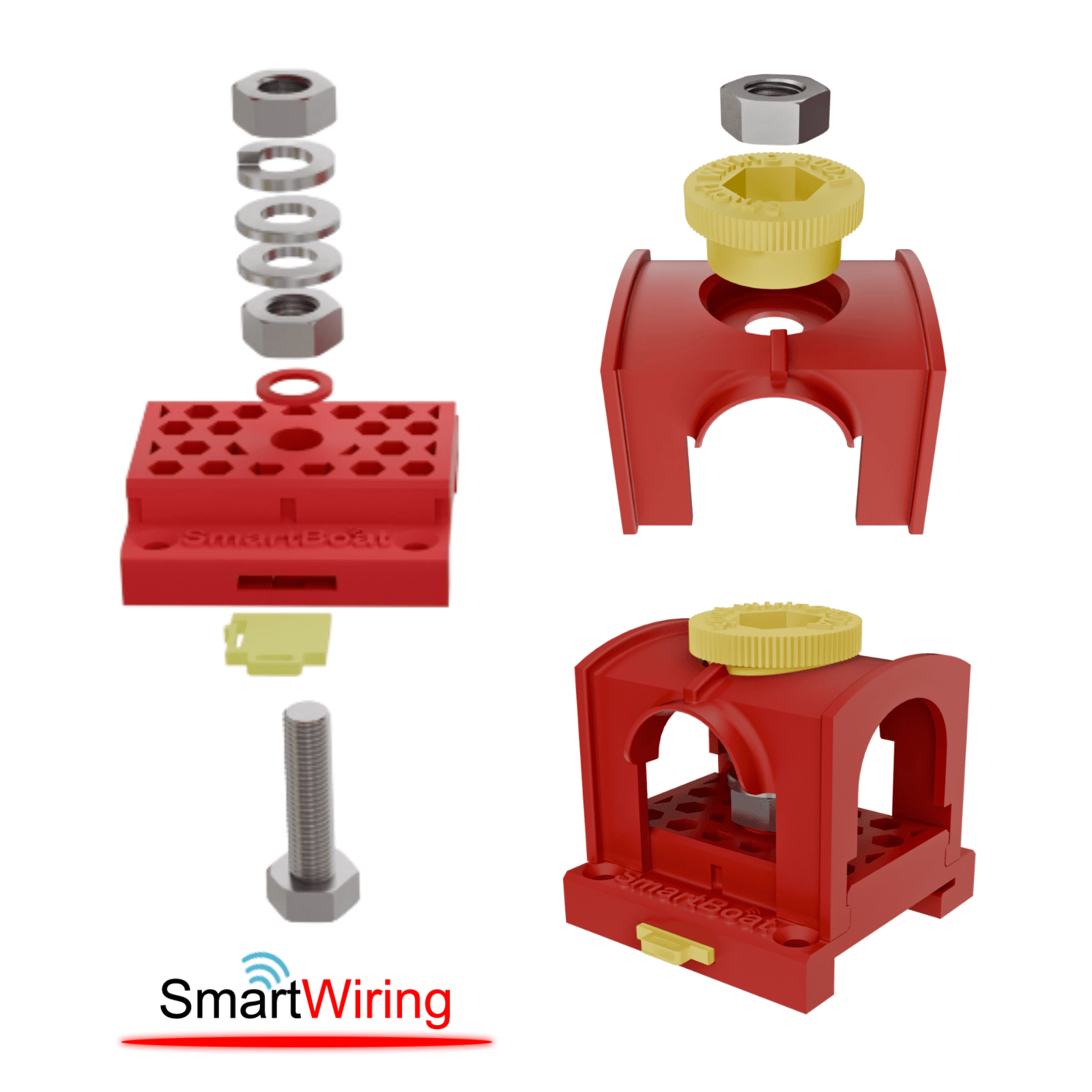 BB 50 Red Exploded Amazon Busbar 400A with M8 Stud Terminal